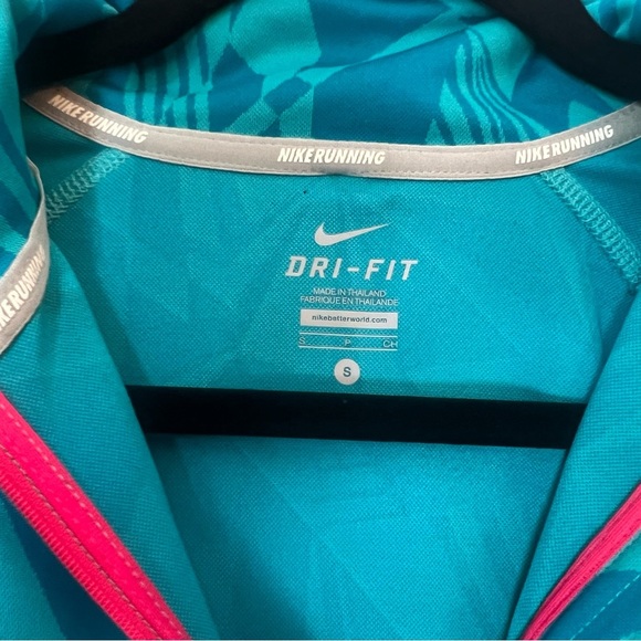Women’s Nike Running Dri-Fit Blue Geometric Half-Zip Jacket Size Small - Picture 6 of 8